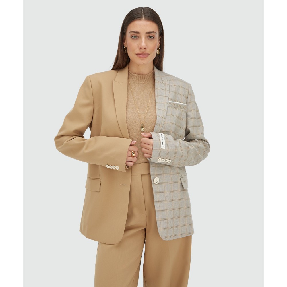 SUUS oversized two-tone blazer - light brown