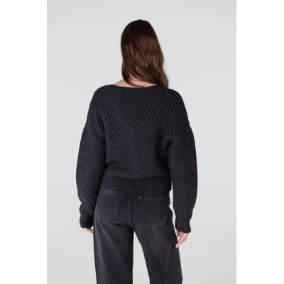 Dawn trui met v-hals | Antraciet