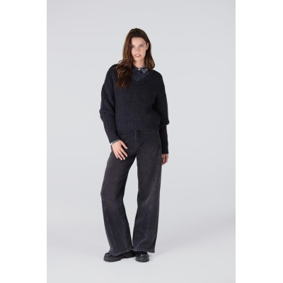 Dawn trui met v-hals | Antraciet