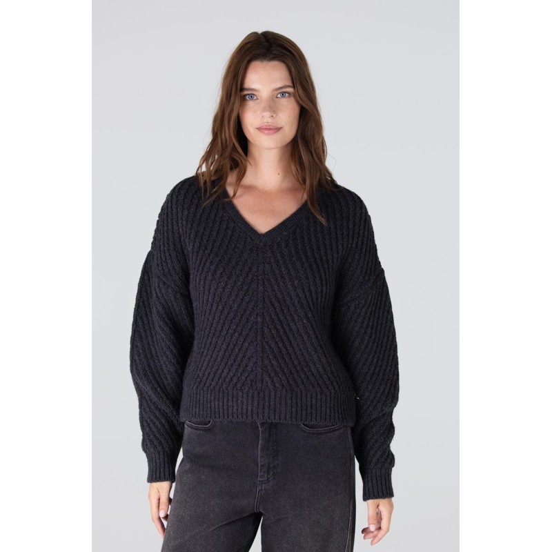 Dawn trui met v-hals | Antraciet