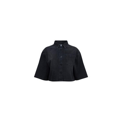 Esmee blouse jasje met glitter | Antraciet denim