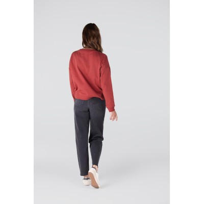 Gwen sweater met logo borduursel | Rood