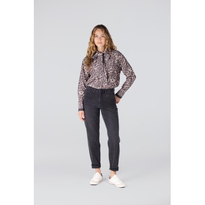Kessa panterprint blouse met strik | Leopard