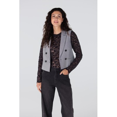 Bibian double breasted gilet | Grijs