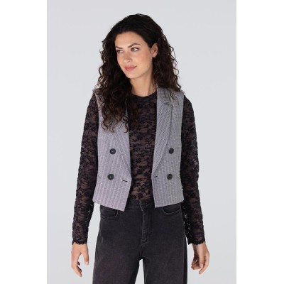 Bibian double breasted gilet | Grijs