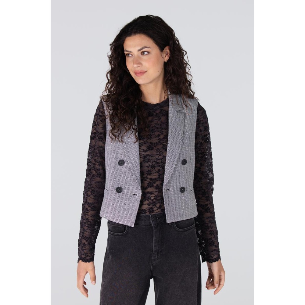 Bibian double breasted gilet | Grijs