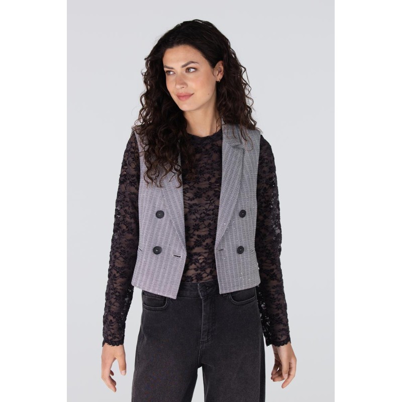 Bibian double breasted gilet | Grijs
