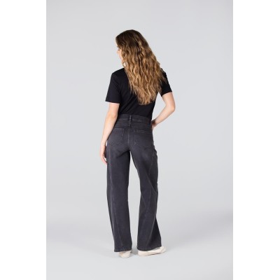 Evy wide leg jeans met glitter | Antraciet denim