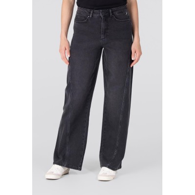 Evy wide leg jeans met glitter | Antraciet denim