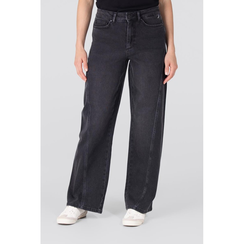Evy wide leg jeans met glitter | Antraciet denim