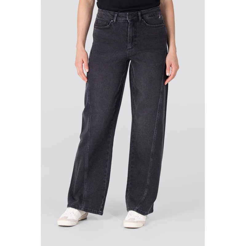 Evy wide leg jeans met glitter | Antraciet denim