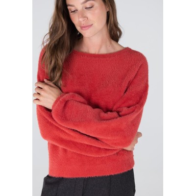 Caily plush trui | Rood