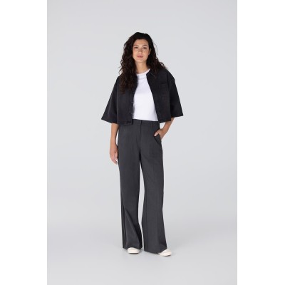 Bridget wide leg pantalon | Antraciet