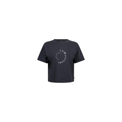 Lara boxy t-shirt met glitterprint | Antraciet