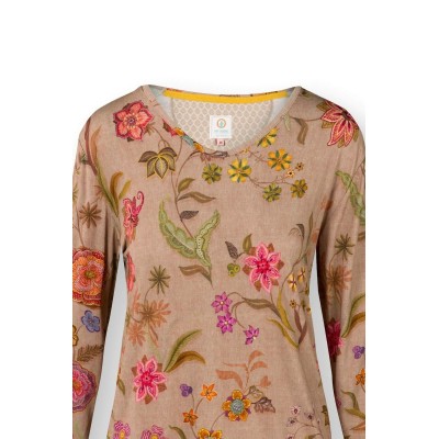 Trice Top Lange Mouw Coco Flower Zand