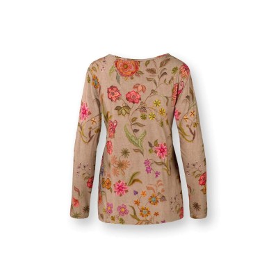 Trice Top Lange Mouw Coco Flower Zand