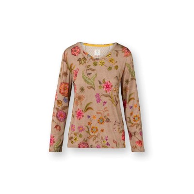 Trice Top Lange Mouw Coco Flower Zand