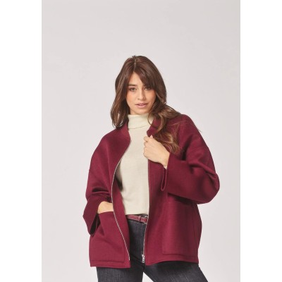 Mantel in bomberstijl - Burgundy