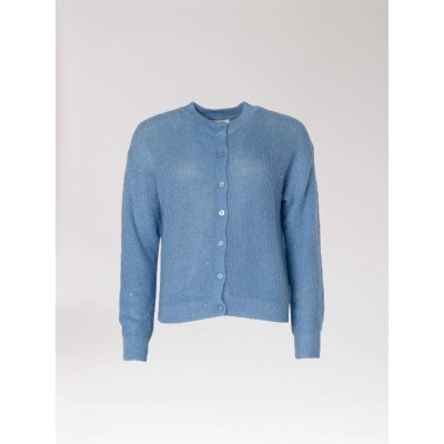 INTIE PAILLETTE GILET BLUE CIEL-S