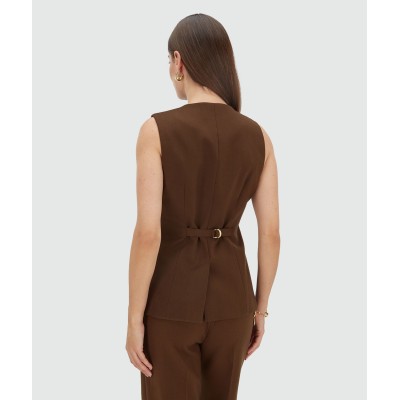KIRO fitted gilet - dark brown