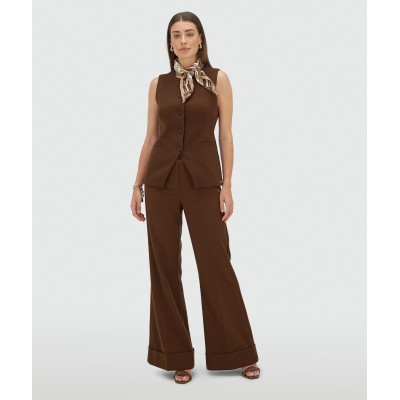 KIRO fitted gilet - dark brown
