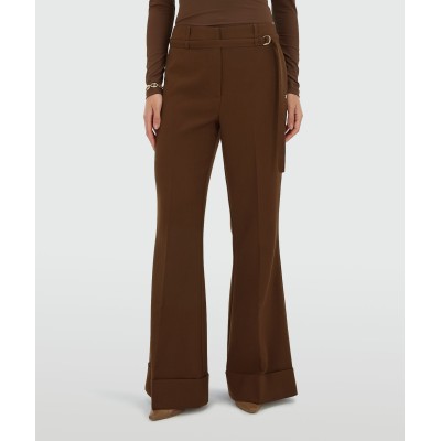 KORIEN mid rise flared pantalon - dark brown