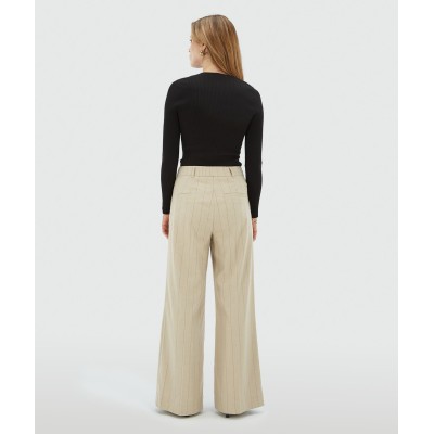 ARCHER pantalon met krijtstreep - light beige