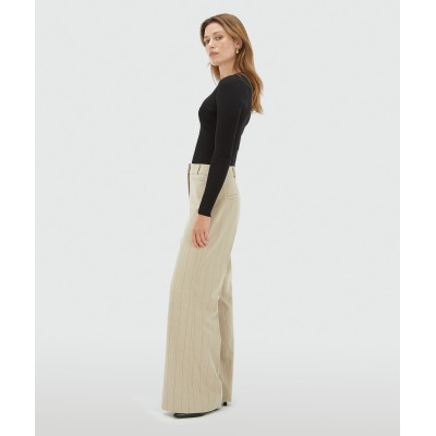 ARCHER pantalon met krijtstreep - light beige