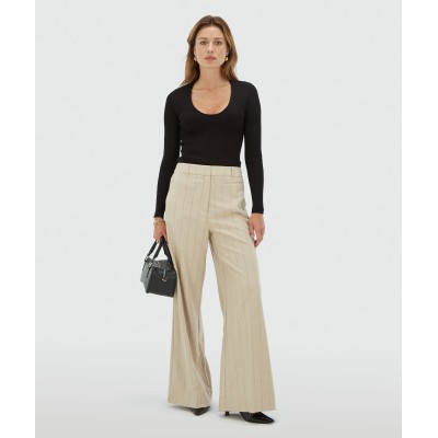 ARCHER pantalon met krijtstreep - light beige