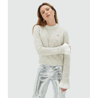 MAYA regular fit trui grey melange