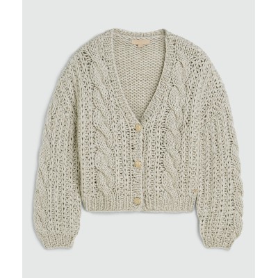 FAYENNA vest met wol - warm grey melange
