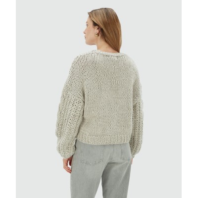 FAYENNA vest met wol - warm grey melange