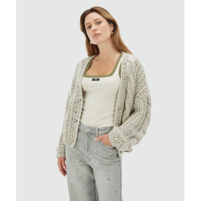 FAYENNA vest met wol - warm grey melange