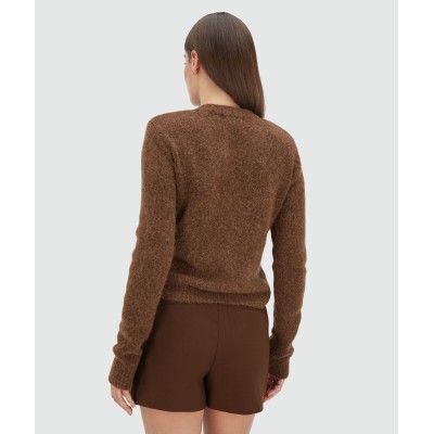 PAULINE straight fit vest - dark brown melange