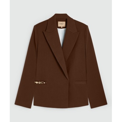 DEACON oversized blazer - dark brown