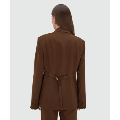 DEACON oversized blazer - dark brown