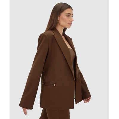 DEACON oversized blazer - dark brown