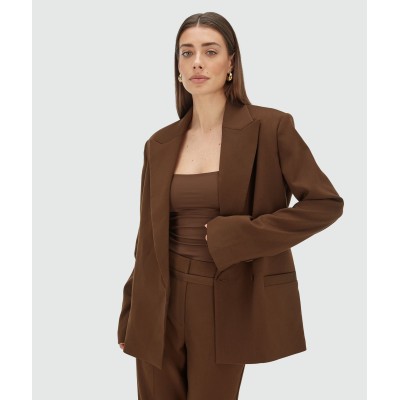 DEACON oversized blazer - dark brown