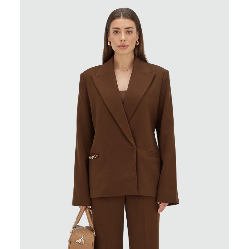 DEACON oversized blazer - dark brown