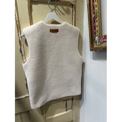 ANNICK GILET Teddy gilet met knoopsluiting ECRU