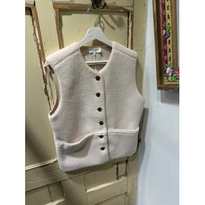 ANNICK GILET Teddy gilet met knoopsluiting ECRU
