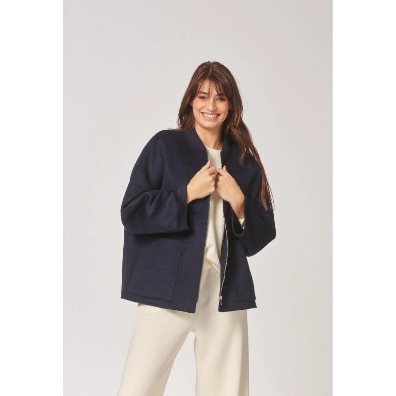 Mantel in bomberstijl - Navy