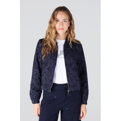 Josien jasje met bloemenprint | Donkerblauw