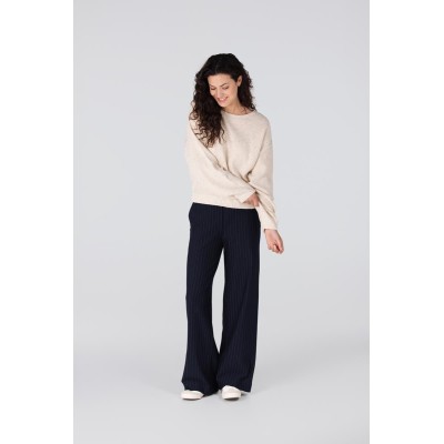 Aleida krijtstreep pantalon | Donkerblauw