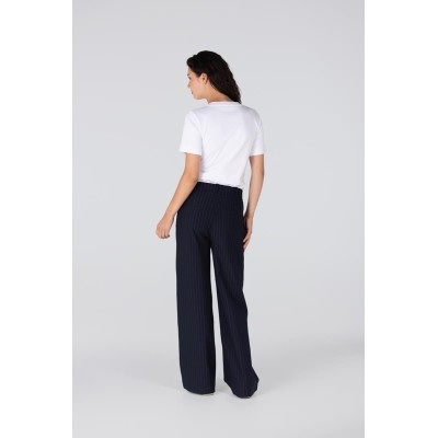Aleida krijtstreep pantalon | Donkerblauw