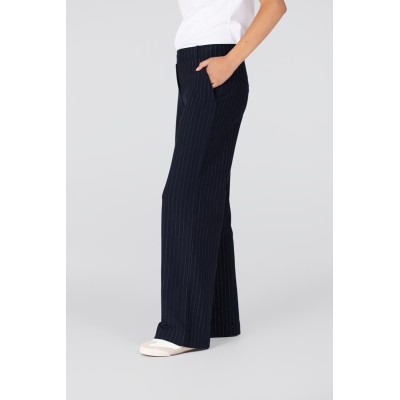 Aleida krijtstreep pantalon | Donkerblauw