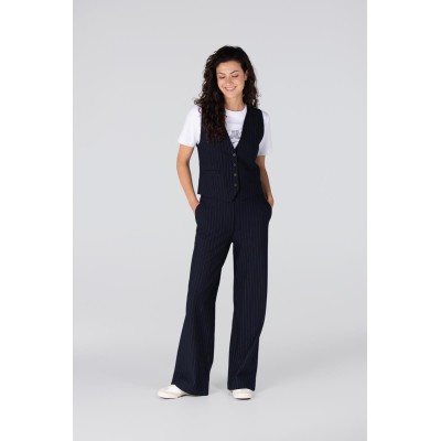 Aleida krijtstreep pantalon | Donkerblauw