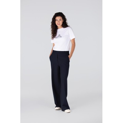 Aleida krijtstreep pantalon | Donkerblauw