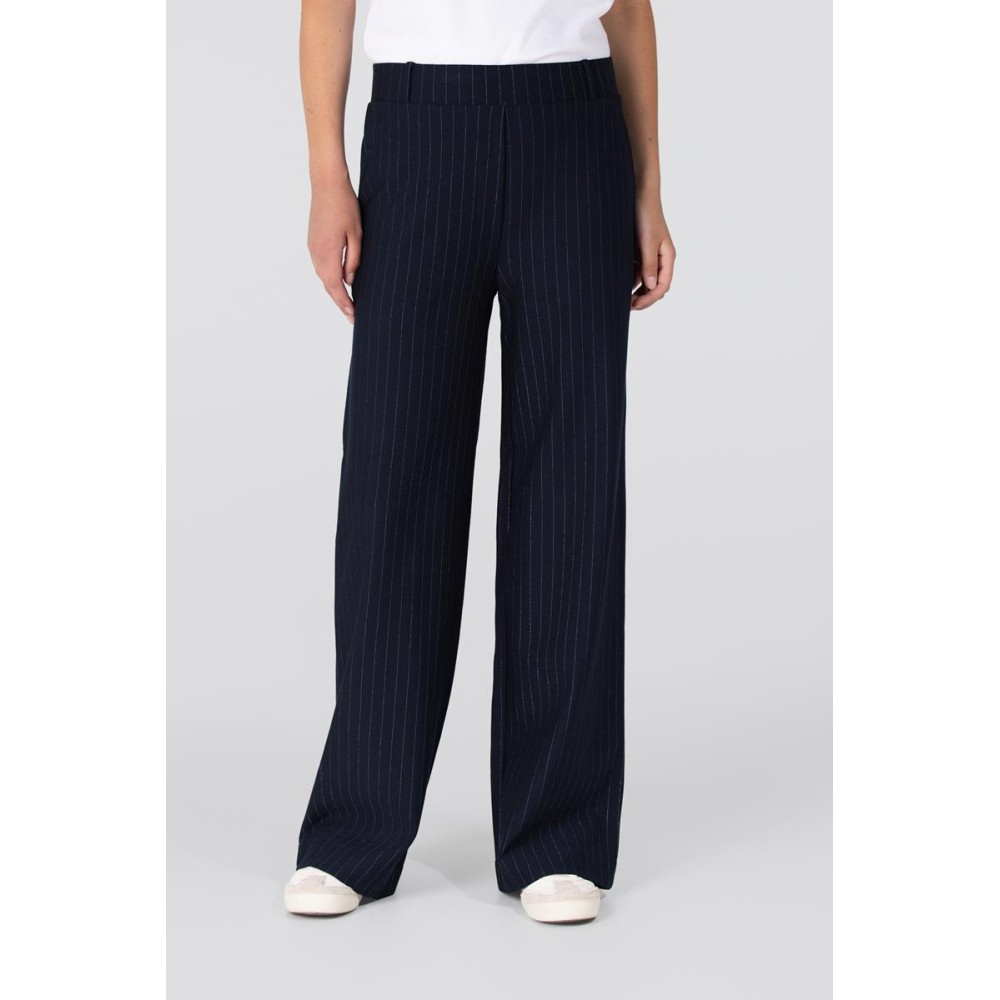 Aleida krijtstreep pantalon | Donkerblauw