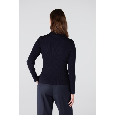 Bella trui fine rib | Donkerblauw